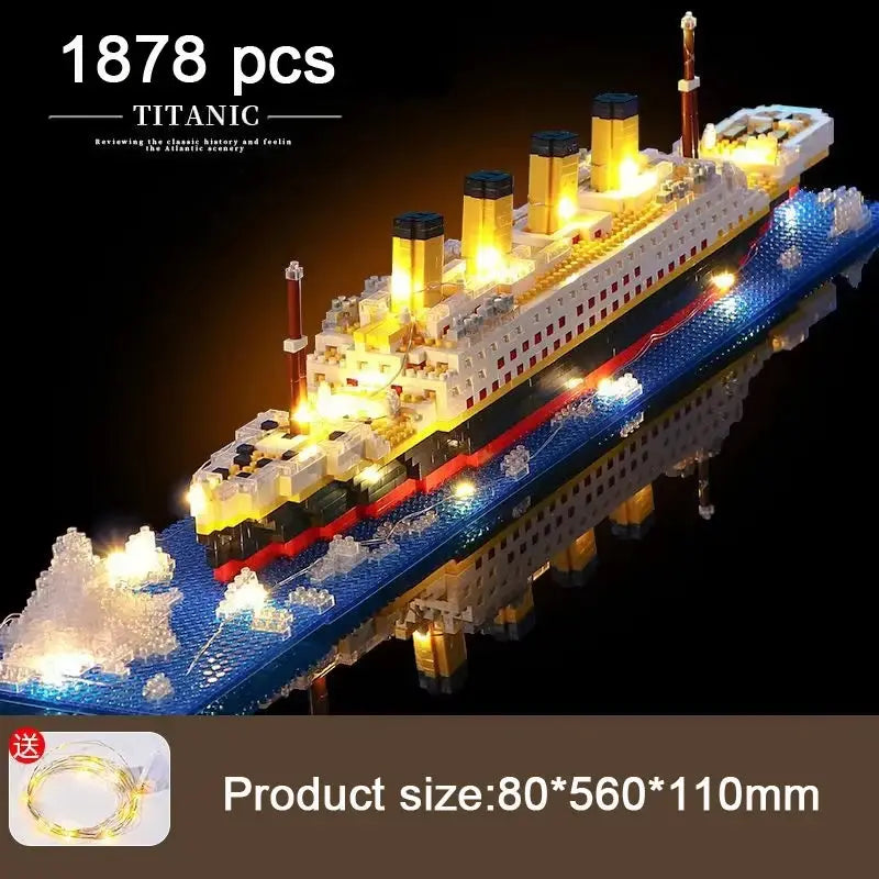 Titanic Cruise Ship Building Block Model Kit For Kids Desktop Puzzle Toy Birthday Gift For Boys And Girls