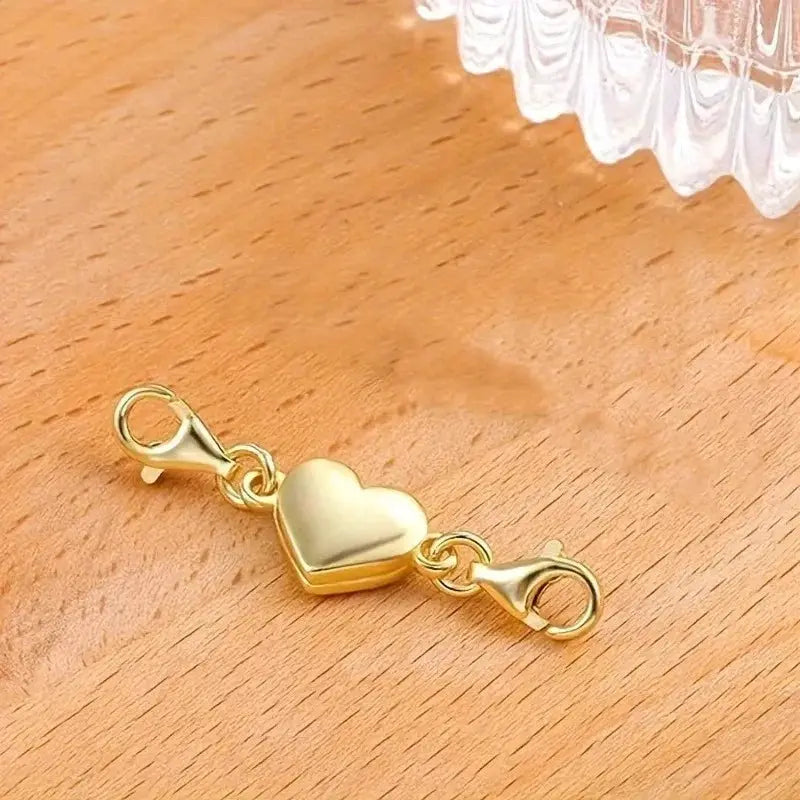 Heart Magnetic Jewelry Connector Clasp For Necklaces Magnetic Closure For Double Chain Designs