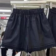 Shorts by Simples Market black lace-trim high-waisted casual