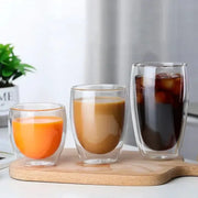Heat Resistant Double Wall Borosilicate Glass Cup 80-650ml Transparent Insulated Mug Set For Coffee Tea Beer Water Gift