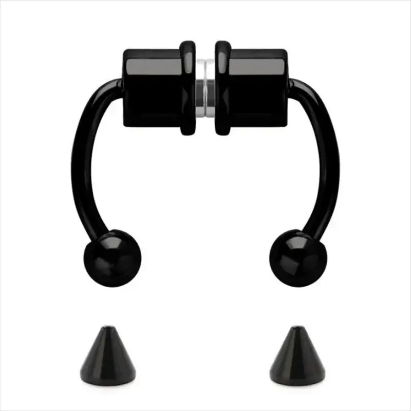Magnetic Horseshoe Nose Rings 316L Stainless Steel Faux Septum Clip On Hoop Piercing Gift For Women
