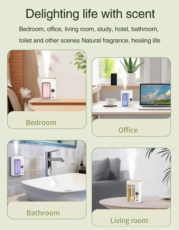 Smart Aroma Diffuser Air Purifier Digital Display Plant Essential Oils 5 Gears Wall Mount Tabletop USB Charging Living Room