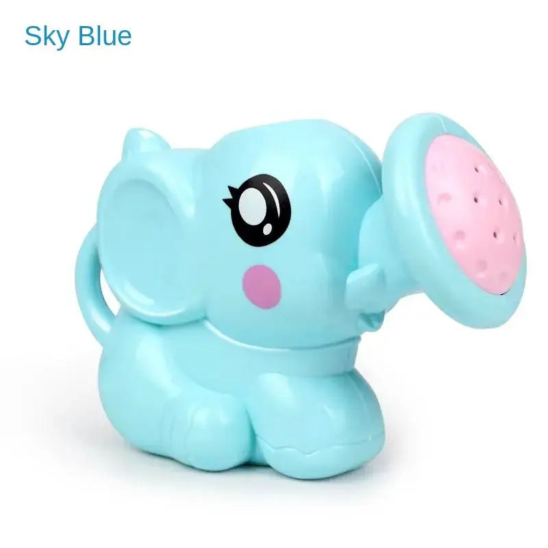 Elephant bath sprinkler toy by Simples Market, sky-blue plastic watering pot for kids during bath time