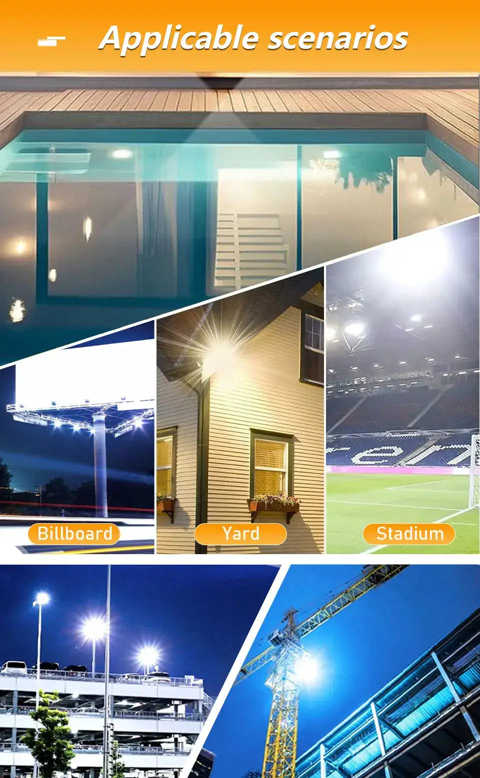 Simples Market LED Floodlight 20-300W outdoor IP65 waterproof spotlight for garden and exterior use