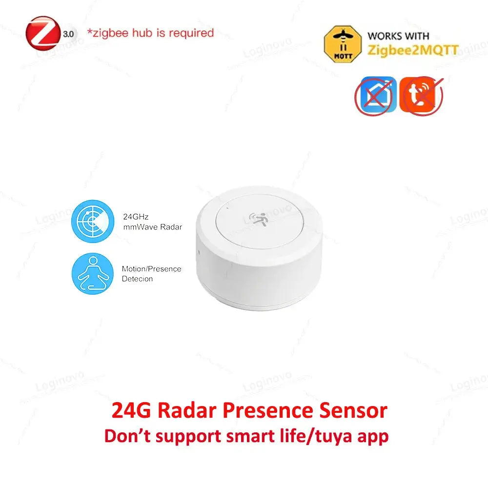 24GHz mmWave radar motion sensor, Simples Market, white, for Tuya Smart Life gateway