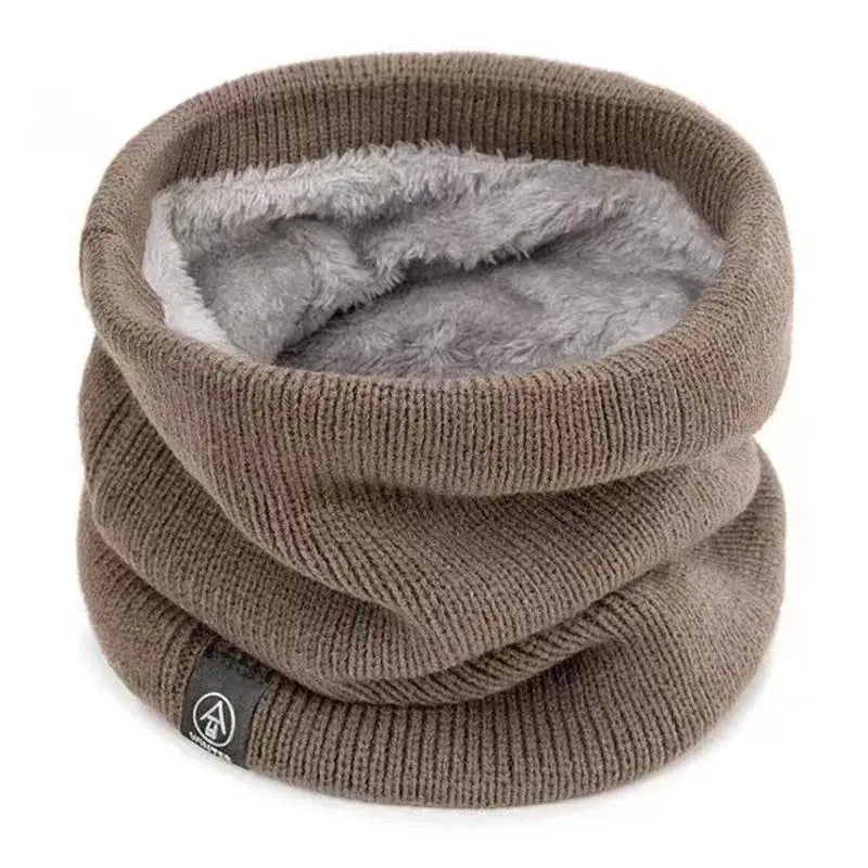 Unisex Winter Knitted Neck Warmer Thick Plush Warm Scarf Windproof Outdoor Skiing Running Hiking Neck Cover