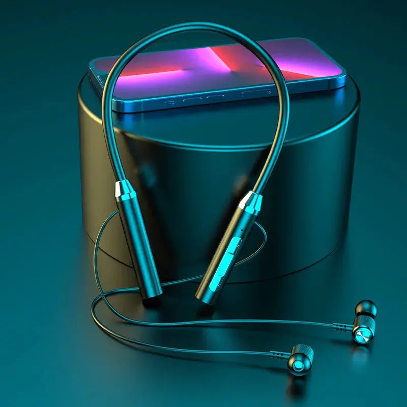 NovaPulse Wireless Bluetooth Neckband Earphones Waterproof Magnetic Earbuds With LED Display And 12D Stereo