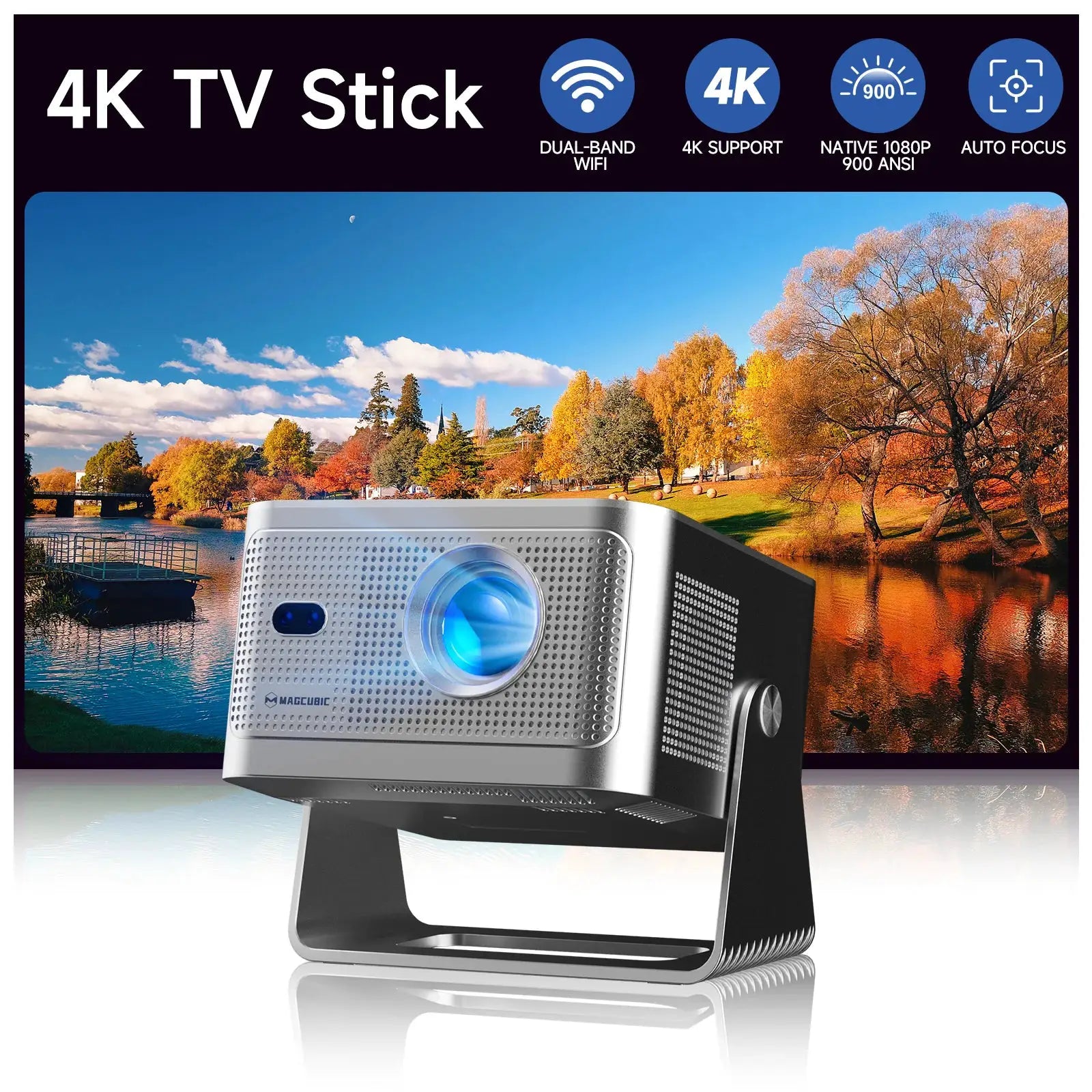 Magcubic HY350GTV Projector 1080P Native 900 ANSI Auto Focus Portable