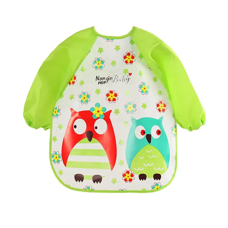 Waterproof EVA Full Sleeve Baby Bibs For Kids Long Sleeve Feeding Smock Apron Eating Breastplate Infant Clothing