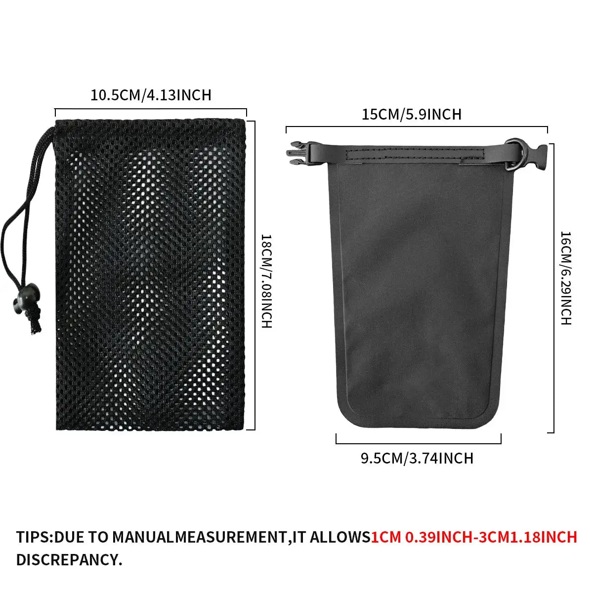 Soap bar case set: 2 black travel pouches, a mesh quick-dry pouch and a waterproof leakproof case by Simples Market