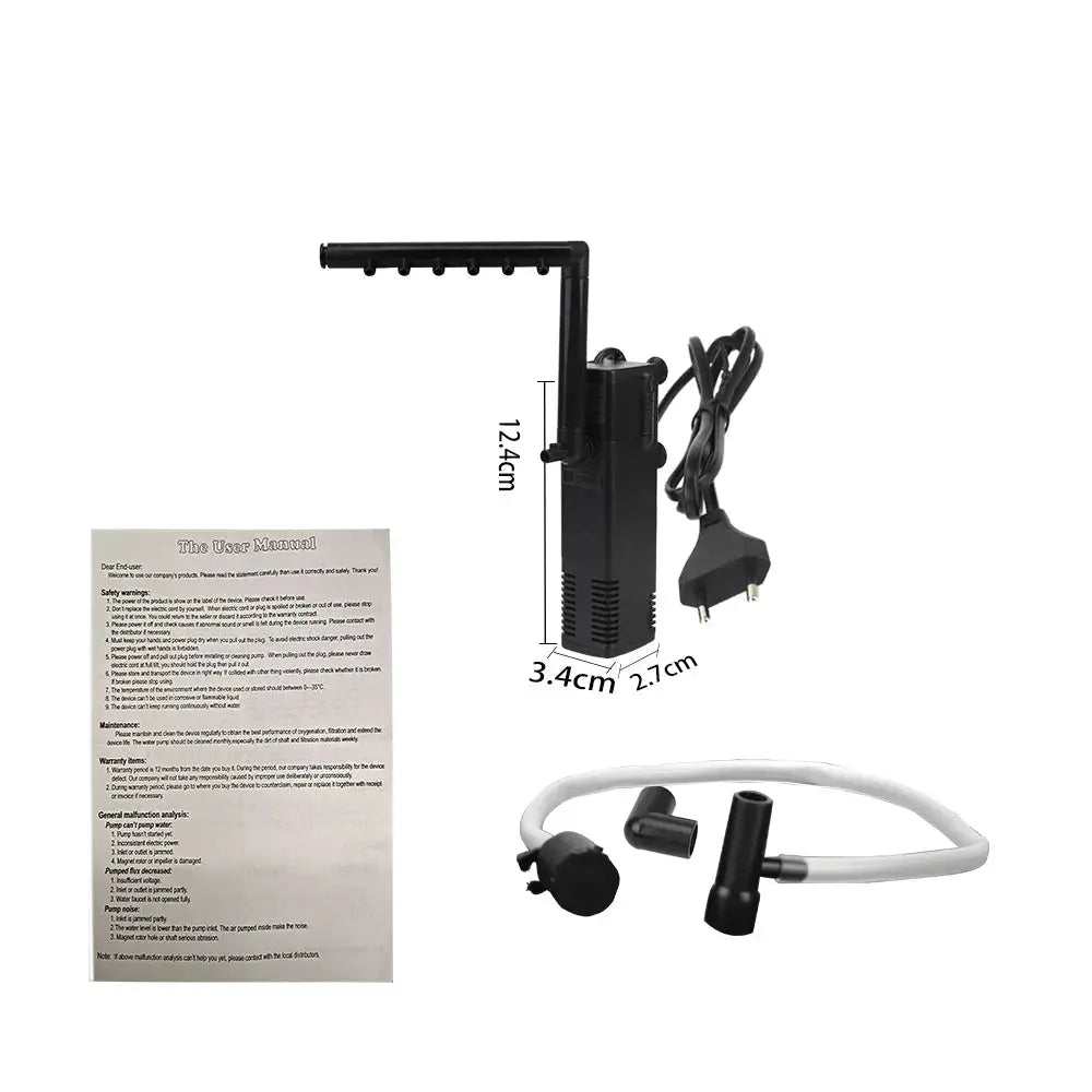 Low Level Submersible Water Filter Pump For Aquarium And Turtle Tank With EU Plug For Oxygenation And Water Circulation