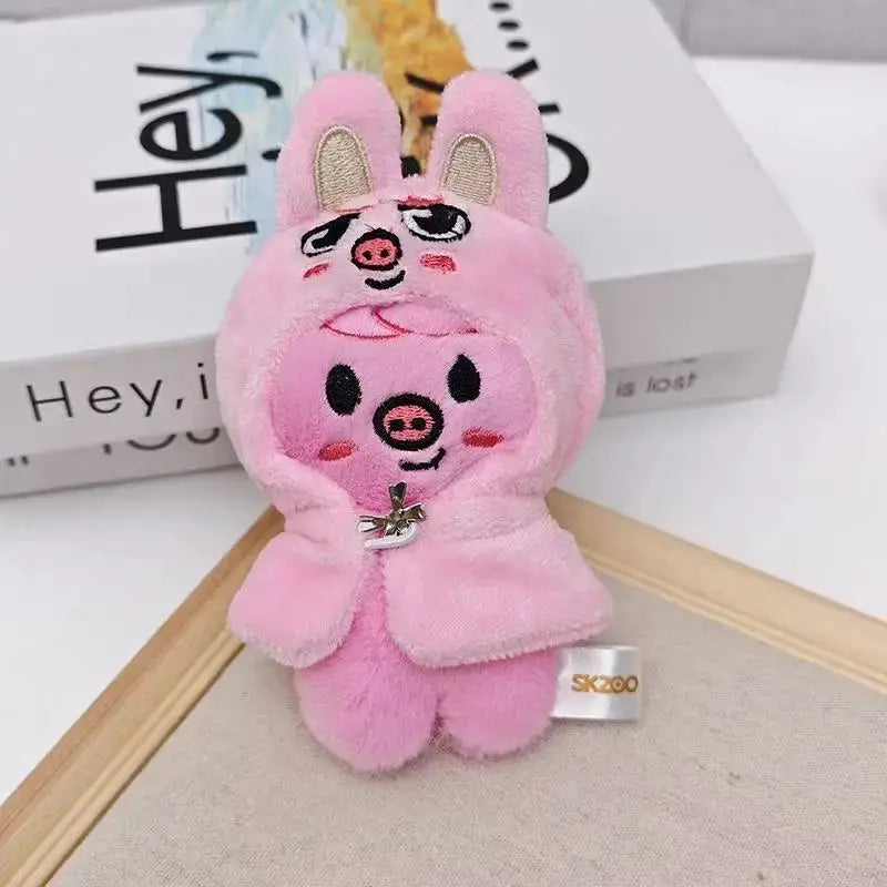 SKZOO Stray Kids Plush Keychain 12cm Doll Cloak Fashion Toy Fans Gift Official Collectible Item