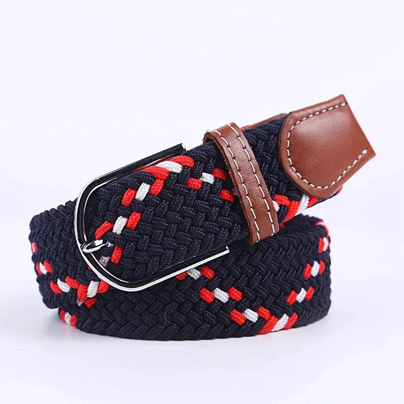 UrbanFlex Unisex Knitted Pin Buckle Belt Elastic Braided Canvas Stretch For Comfortable Jeans Wear