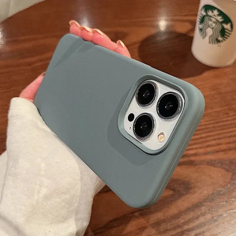 Genuine Liquid Silicone Rugged Case for iPhone 11 to 16 Pro Max Plus Shockproof Soft Back Titanium Gray