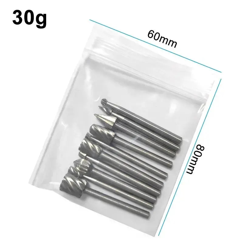 10 Piece HSS Woodworking Rotary File Set Handmade For DIY Engraving Milling Grinding High Speed Steel