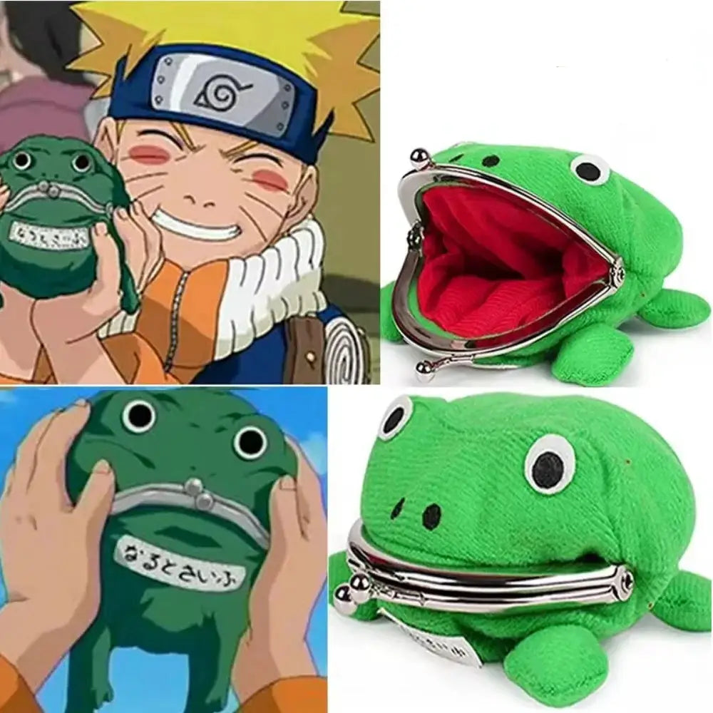 WhimsyPurse Cute Anime Frog Purse With Kissing Lock Plush Frog Shape Unisex Bag Accessory For Women