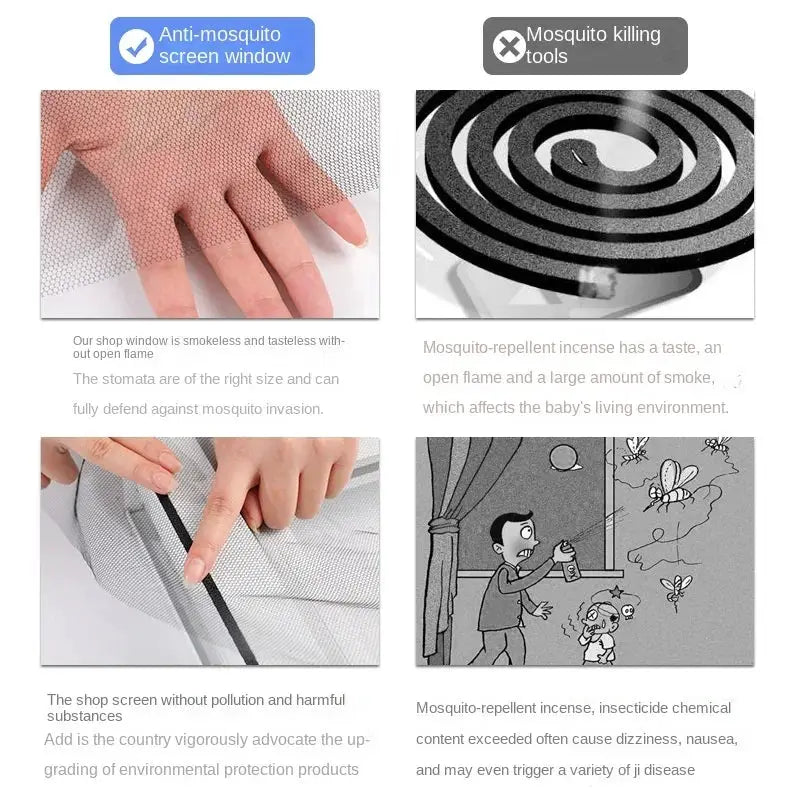 DIY Mosquito Net for Bed and Window Indoor Self Adhesive Mesh Fly Screen Curtain for Home Garden