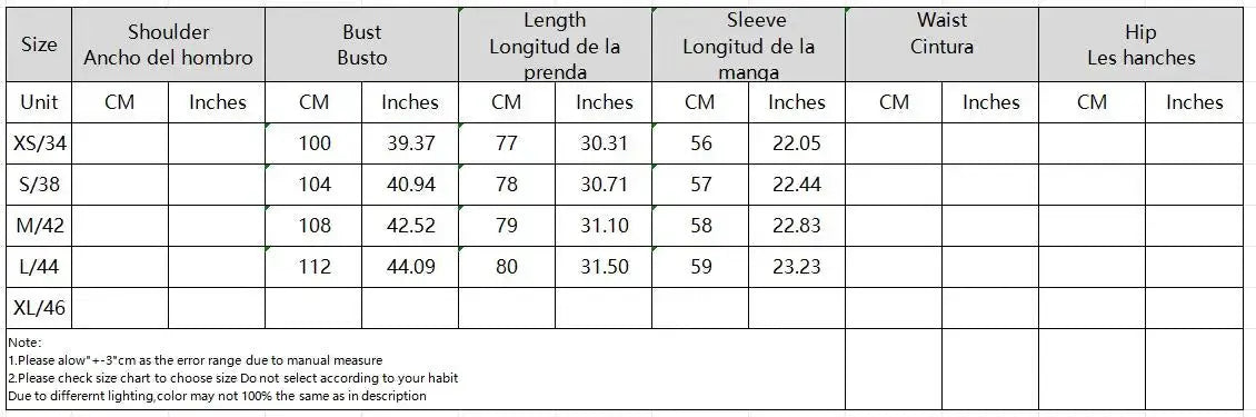 NLZGMSJ Woman Scarf Shirts size chart by Simples Market; bust, length, sleeve, waist, hip measurements for XS–XL.