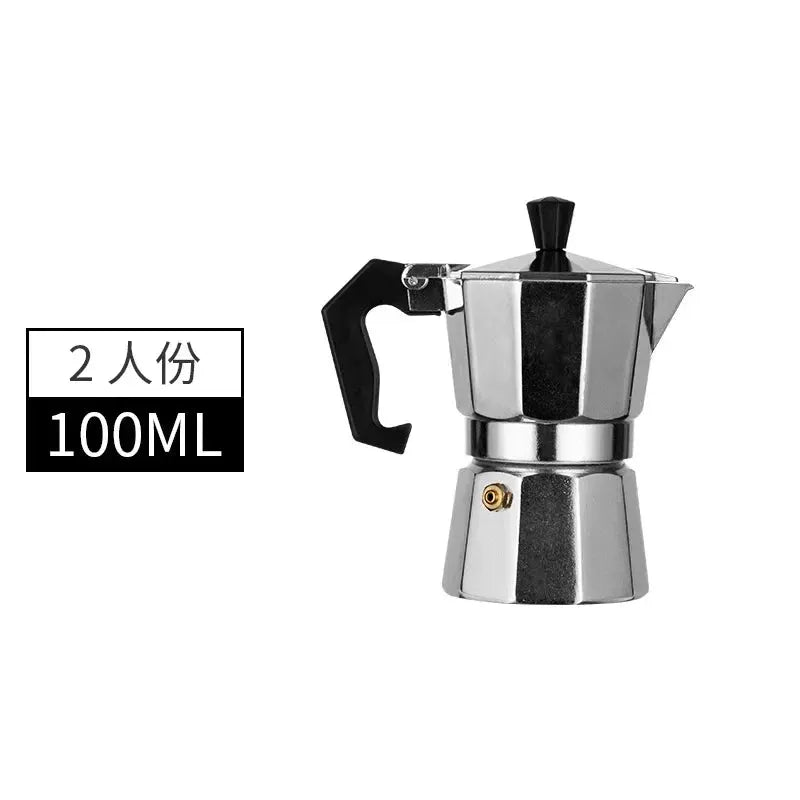 ItaliaBrew Moka Pot Portable Octagonal Stainless Steel Espresso Maker For Rich Italian Coffee