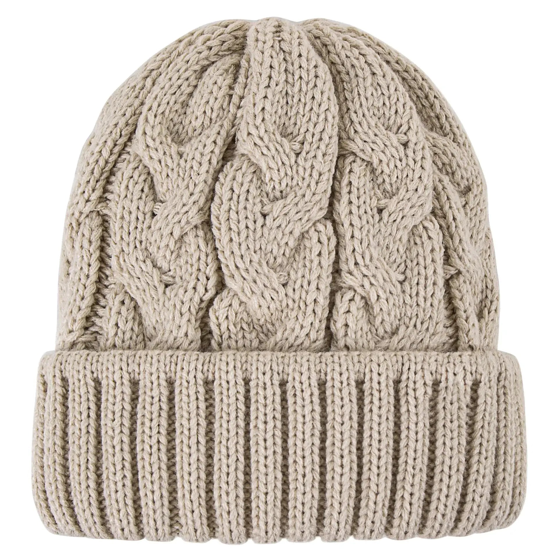 EverWarm Handmade Knitted Beanie For Women Cozy Chunky Thick Stretchy Acrylic Wool Winter Hat