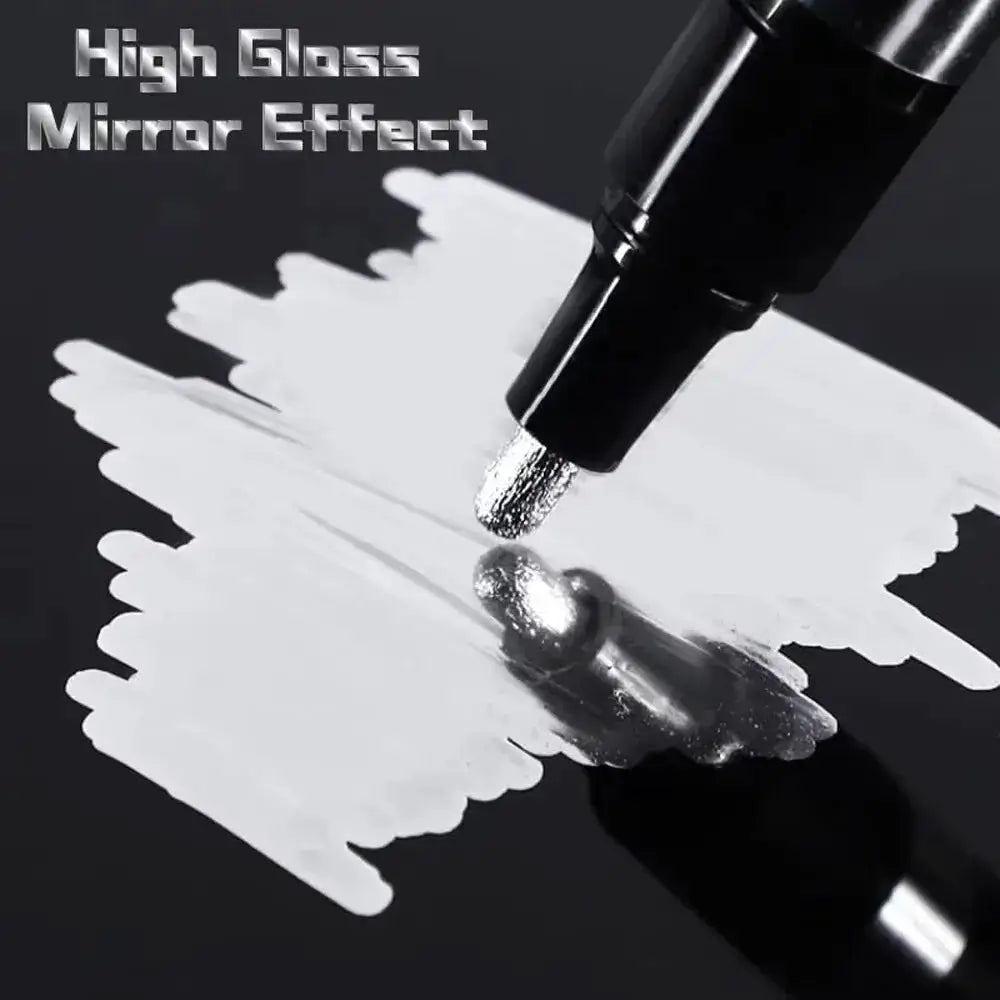 Chrome pen marker with 2mm nib for mirror finish on rock, ceramic, and glass