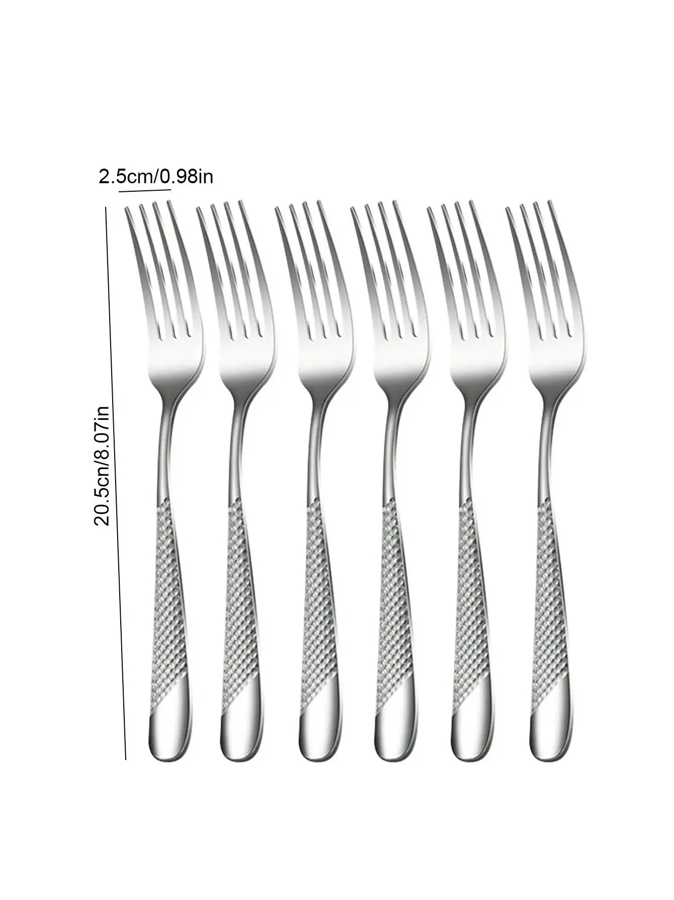 Stainless Steel Silver Star Diamond Tableware Set 6 Or 30 Piece Knife Fork Spoon Dessert Fork
