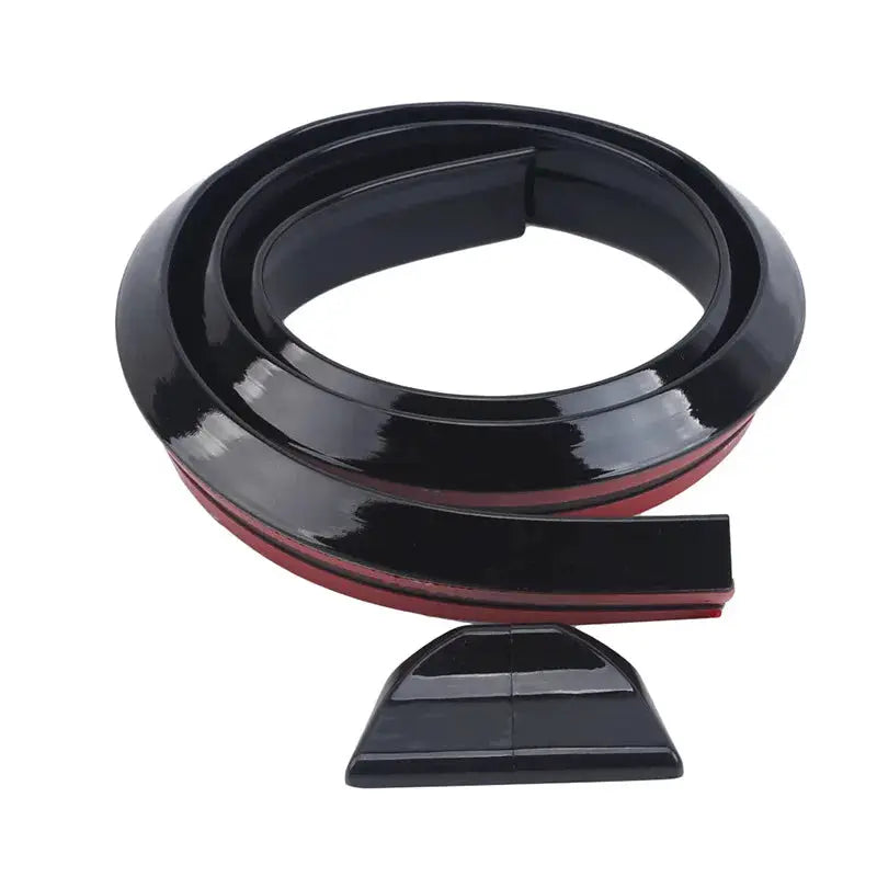 Universal 5D carbon fiber car spoiler trim roll for DIY styling, black with red underside