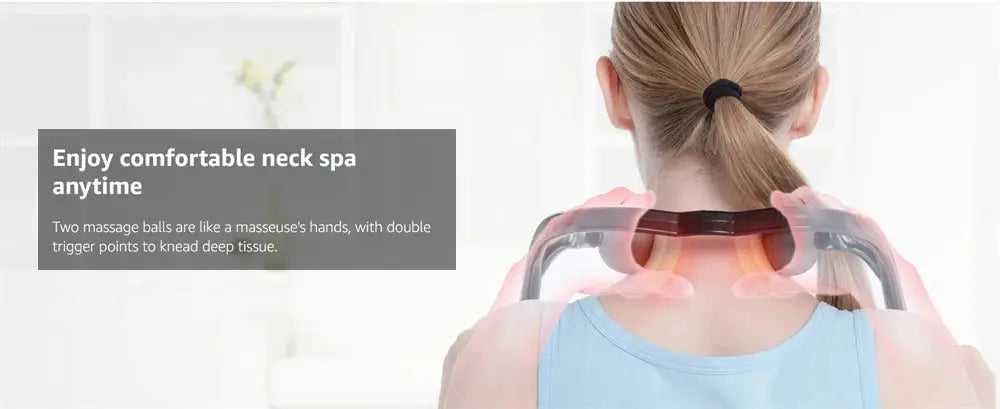 Neck massager Shiatsu dual-trigger point, ergonomic handle, lightweight by Simples Market