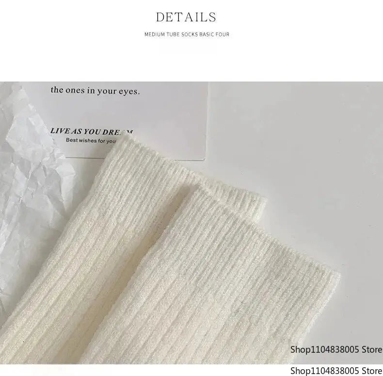 LuxWool Women Luxury Cashmere Wool Mid Calf Socks With Embroidered Logo For Snow Boots Thick Pile Warmth