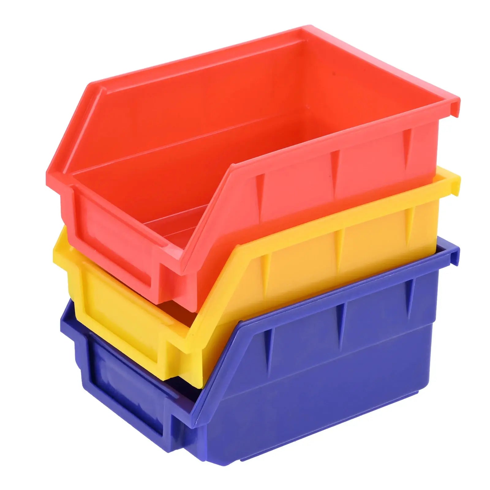 Simples Market ABS stackable storage bins set of 3 in red, yellow and blue.
