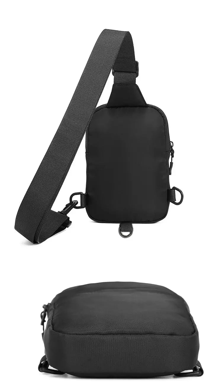 Simples Market 2In1 waist bag and chest bag in black with an adjustable crossbody strap