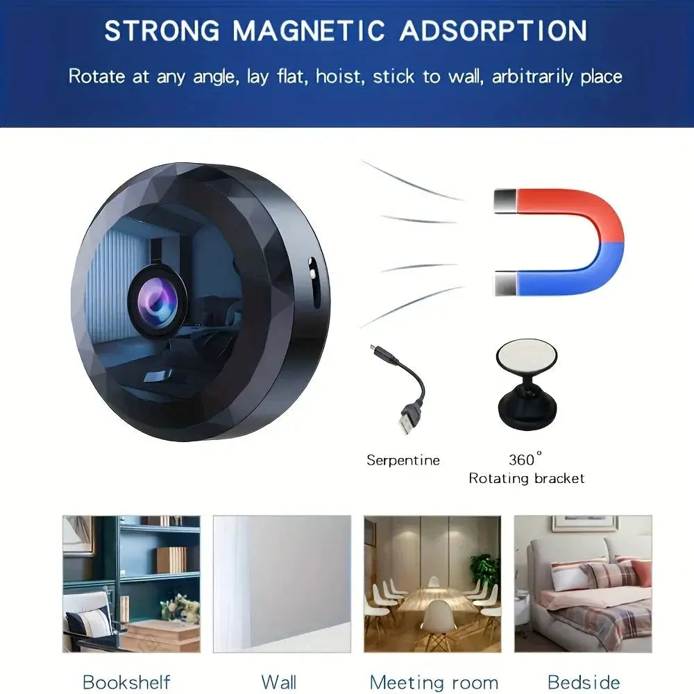 Wireless Mini WiFi Security Camera With Night Vision Motion Detection Rechargeable Battery Easy To Mount App Controlled
