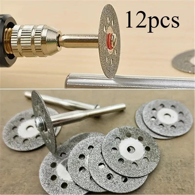 12 Piece Set 22mm HSS Cutting Discs For Dremel Rotary Tool Metal Cut Off Circular Saw Blades