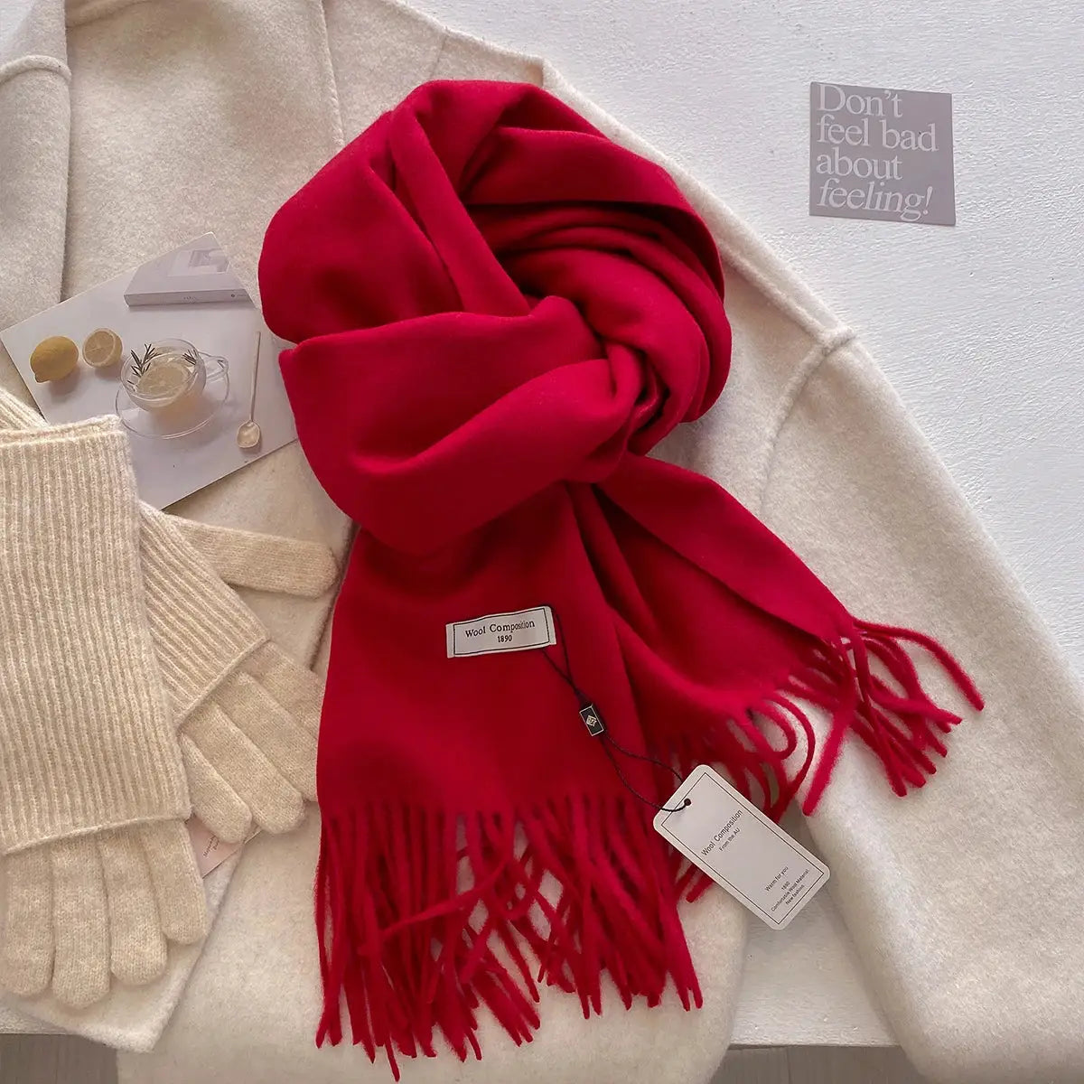 LuxeWeave 26 Color Winter Scarf for Women Long 175 Centimeters Premium Polyester with Tatting Weave Cozy Warmth