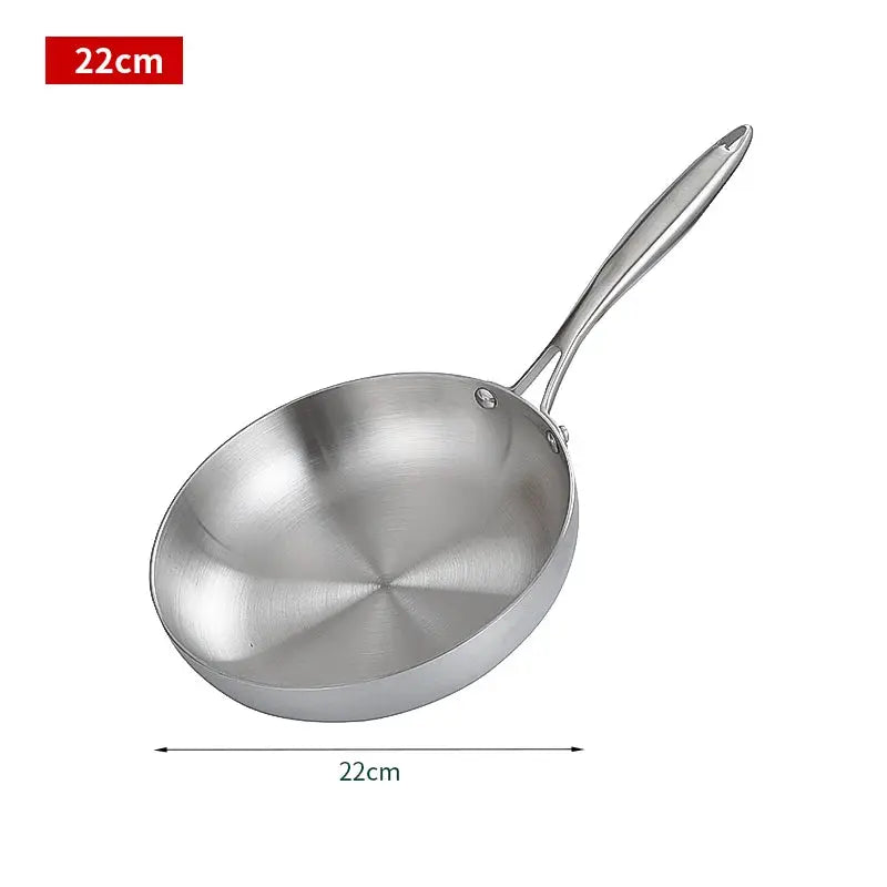 11 Inch 304 Stainless Steel Frying Pan Nonstick Skillet For Gas And Induction Cooktops