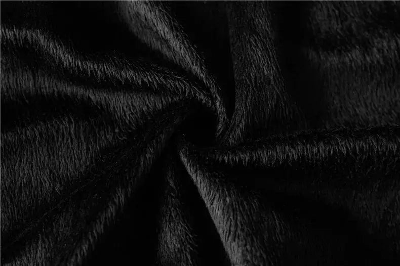 Black leather jacket close-up texture showing fur-like fabric, Simples Market