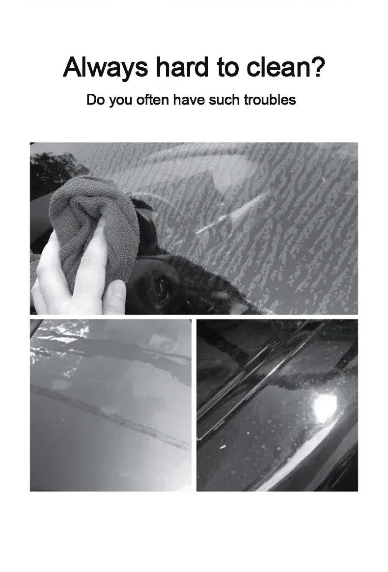 Car windshield silicone scraper by Simples Market with anti-slip handle; grayscale collage showing glass cleaning