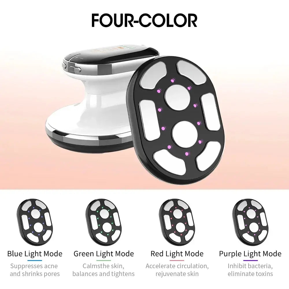 Body Slimming Massager cordless device with four LED light modes, black plate for home use