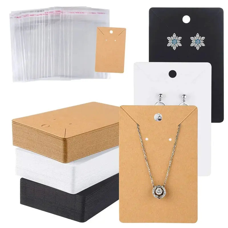 50 Pcs Blank 6x9cm Necklace Earring Jewelry Cards Paper Display Tags For Jewelry Making