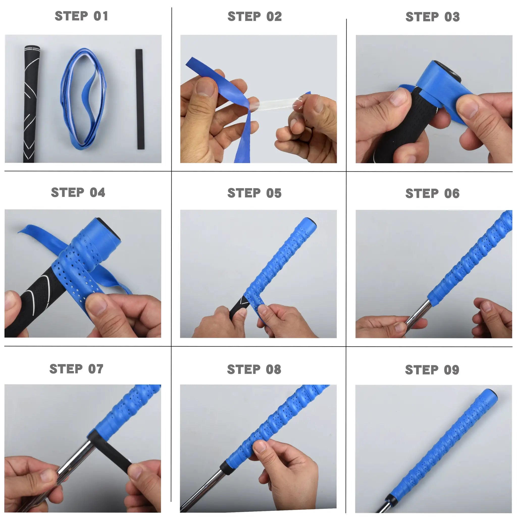 Golf Club Grip Tape Non Slip Sweatproof PU Wrapping Tape Quick Replacement for Golf Clubs