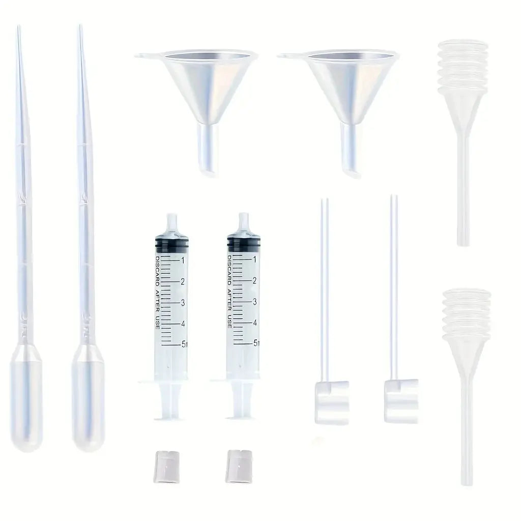 12 Piece Perfume Dispenser Set With Syringes Spring Loaded Pipettes Separators Converters And Funnels For Refilling