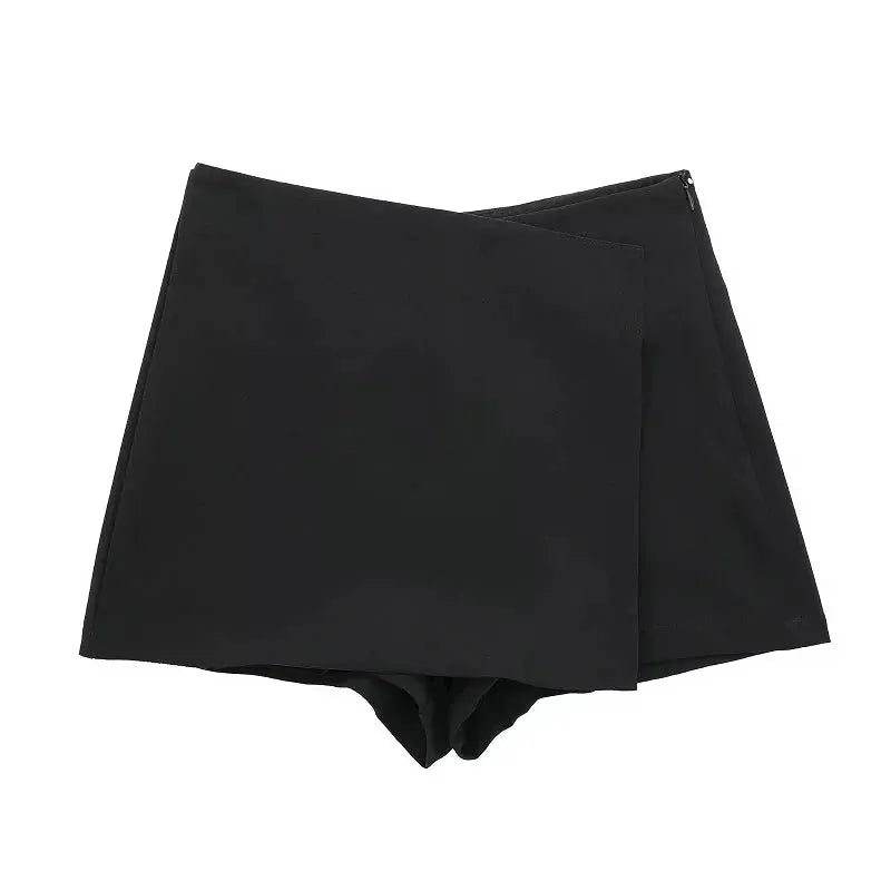 HXAO Women Shorts Skirt 2024 Summer Elegant Casual Party Wear Mid Waist Comfort Polyester Blend White Khaki Black