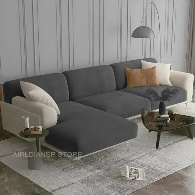 Velvet sofa cover in dark gray with elastic edges for living room protection