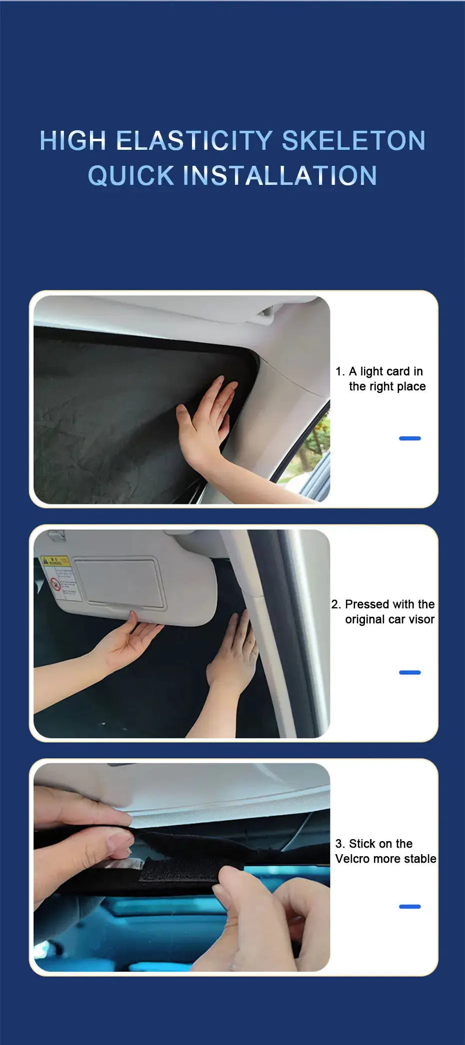 SEAMETAL windshield sun shade by Simples Market; car front window sunscreen, heat insulation, quick install