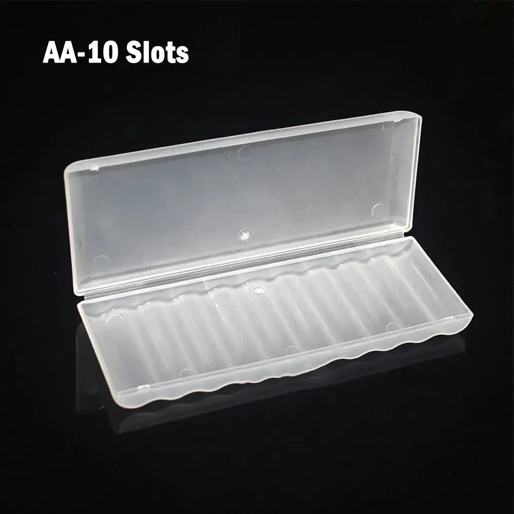 Simples Market 10-slot transparent plastic battery storage box for AA/AAA batteries