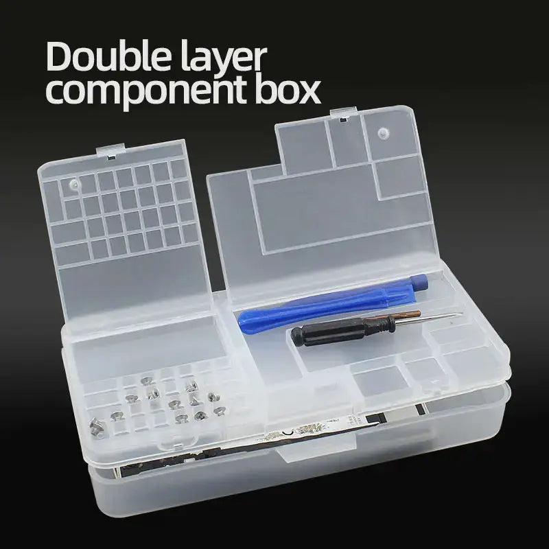 Transparent Plastic Storage Box for Electronic Components Small Screws and Accessories Tool Classification Grid