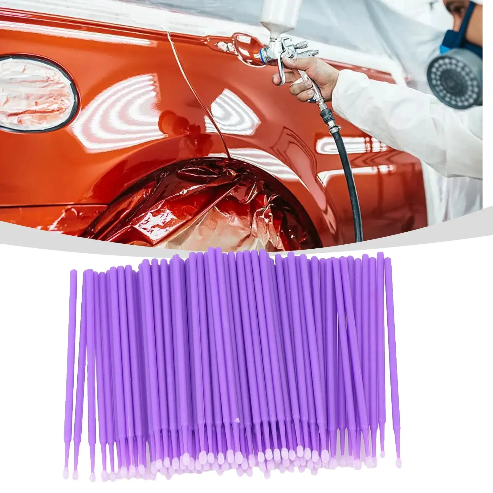 AutoPro Car Touch Up Paint Brush Set 100 Pcs With Flexible Fine Tips For Precise Non Drip Application