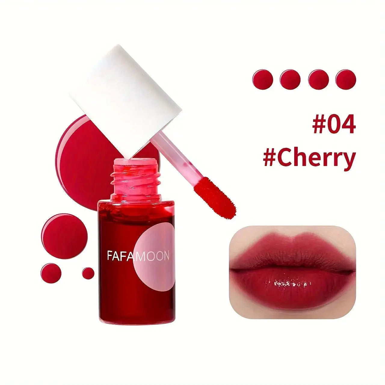 FruityGlow Lip Tint Water Gloss 4 Color Set Moisturizing Waterproof Non Sticky High Pigment Long Lasting Color