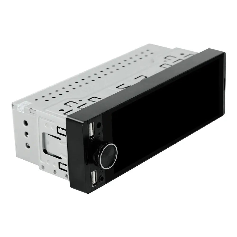 1DIN MP5 car radio with 6.86-inch touchscreen, black front panel