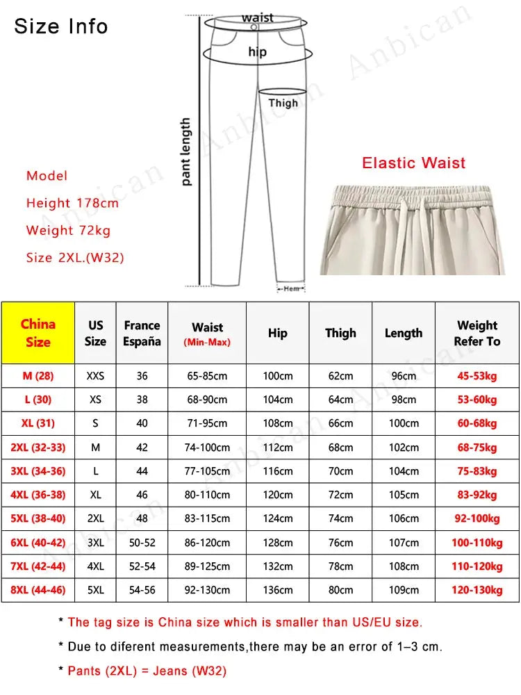 Men's straight wide-leg cotton track pants with drawstring; Simples Market baggy casual sports trousers, size 8XL.